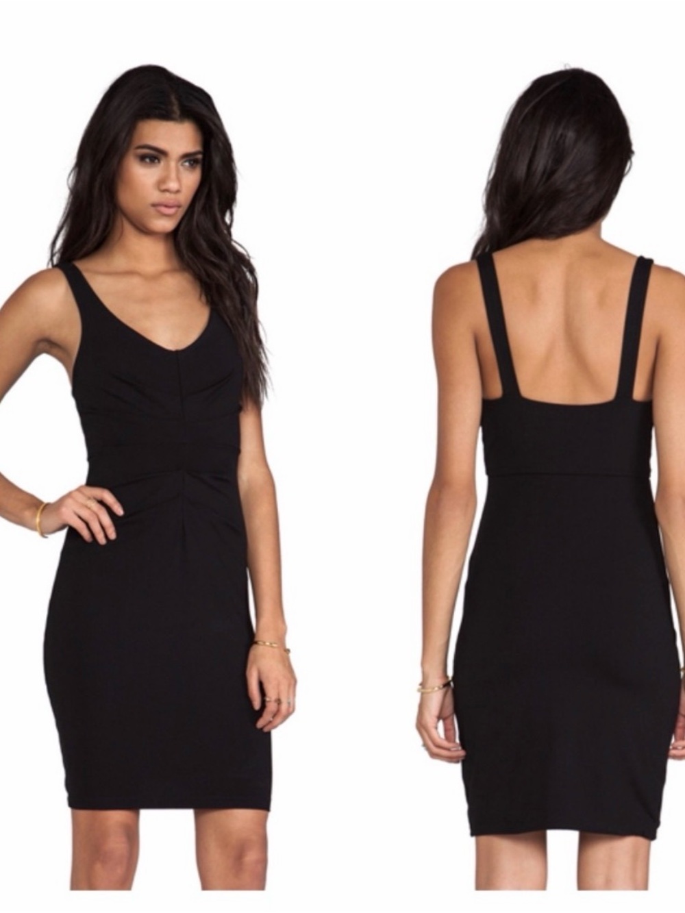 Susana Monaco Sleeveless Gathered Mini Dress in Black